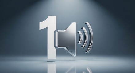 Single speaker icon with number one signifies top audio quality.