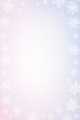 눈송이로 둘러싸인 부드러운 그라데이션