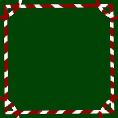 christmas frame with red and white rope
