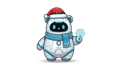 Polar Byte Bear Cyber Arctic Mascot Christmas Edition
