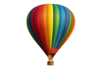 Naklejka premium Striped hot air balloon floating, filled with imagination and exciting journeys. Isolated object on a transparent background