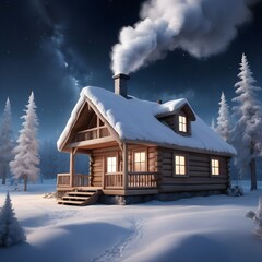 house in the snow, christmas season and vibes