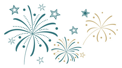 Festive fireworks and stars illustration