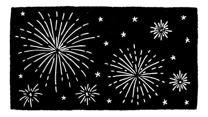 Fireworks display illuminates the night sky with bursts of light