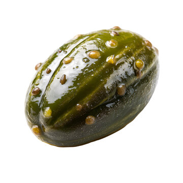 Single green capote berry in oil on white background
