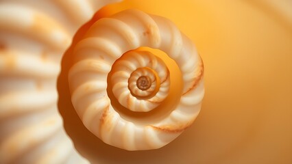 mineralization. The intricate internal spiral structure of a seashell connecting its chambers, macro view. wildlife magazines, conservation campaigns, designed for wildlife conservation campaigns.