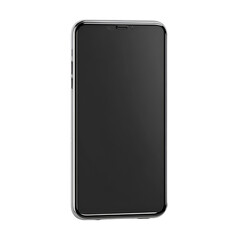 Naklejka premium Modern black smartphone with a blank screen on a white background
