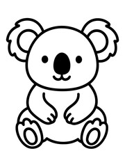 Naklejka premium Cuteness Defined: A charming illustration of a koala bear, full of innocence and charm. A perfect depiction of this beloved animal.