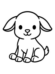 Obraz premium Sweet Puppy Illustration: A simple yet heartwarming illustration of a sweet puppy with adorably floppy ears, embodying innocence and affection. 
