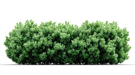 Vibrant green boxwood shrub isolated on white background for design elements