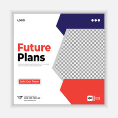 Social media future plan post template with best design organic shape tamplate