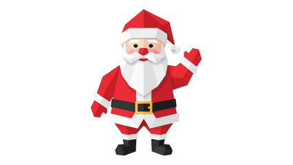 Origami Santa Papercraft Mascot Vector