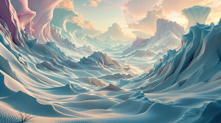 Surreal landscape like from another planet