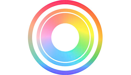 Concentric rainbow circles on black