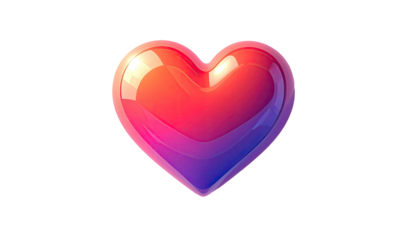 Gradient, shiny heart shape on a black background