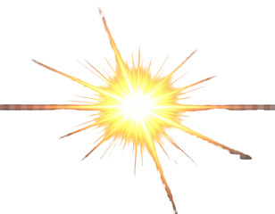 Radiating light burst with pointed, chaotic spikes