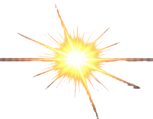 Radiating light burst with pointed, chaotic spikes