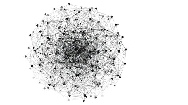 Network connections concept, geometric sphere with lines and dots isolated on white background Stock Illustration - Powered by Adobe