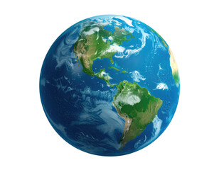 Fototapeta premium Earth view. Blue oceans, green continents on black