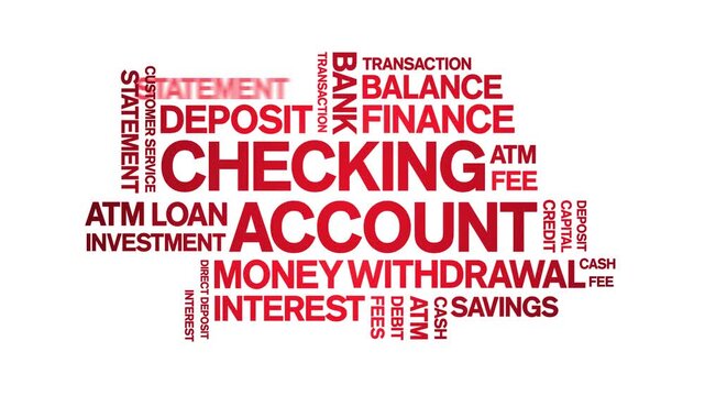Checking Account animated word cloud-text design animation tag kinetic typography seamless loop.