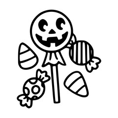 cute Halloween bundle: candy and pumpkins