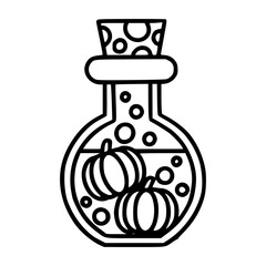 outline doodle of seasonal fall ingredients in a jar