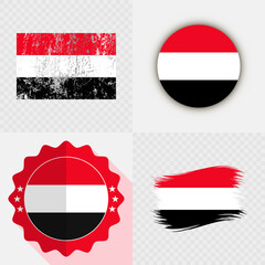 Yemen National Flag Icon Collection.