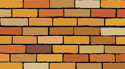 Obraz premium 多彩なレンガが重なる温かみのある壁面イラストパターン