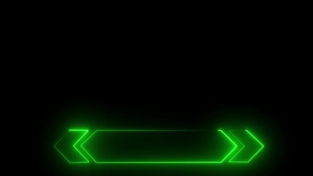 Futuristic Neon Green Hexagonal Frame with Arrows on Black Background image photo