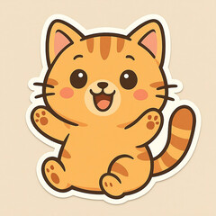 cute character stickers with cat theme