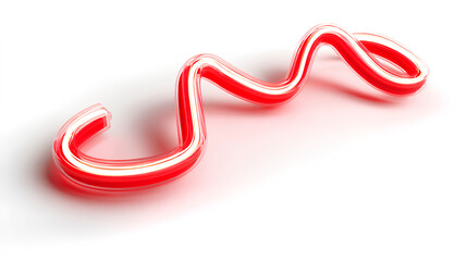 Red neon line sign isolated on white background vibrant glowing electric red light bright modern neon design with glowing edges digital neon art element glowing line electric glow effect