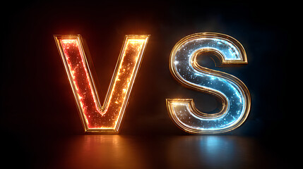 Versus sign, VS letters with light effect Stock Illustration 
