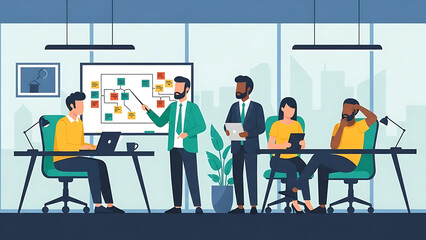 Business people group silhouette sitting at a table in a conference office meeting, communicating and discussing job presentation teamwork