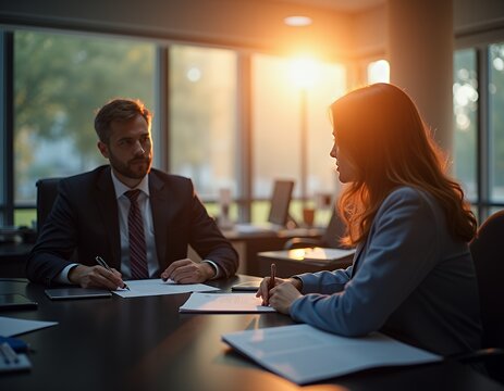 Office job interview applicants filing resumes employers check resumes of skilled applicants prepared recruiters reviewing applications hr managers make hiring decisions Hiring (applying for job