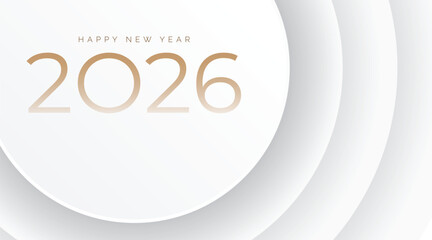 Modern 2026 new year brown gradient shaded vector background with white curcle abstract background