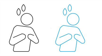 heart attack icon outline simple illustration, vector