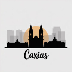 Fototapeta premium Caxias Skyline Silhouette — Historic & Commercial City in Maranhão Brazil Vector Illustration