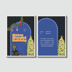 Christmas And New Year Card Illustration