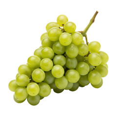 Obraz premium Fresh green grapes bunch on transparent background