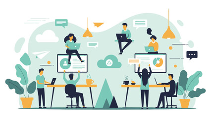 Diverse Team Collaborating on Business Projects in a Modern Office Environment.