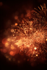 Red Gold Fireworks Celebration Background &ndash; AI Generative