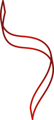 Red ribbon line. Decoration for party, holiday