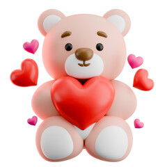 Teddy Bear Holding Red Heart