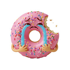 Crying Doughnut Missing a Bite