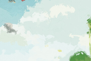 Various oil paintings, flowers, rabbits running in bamboo forests, chrysanthemums, willows, lotus flowers, lotus leaves, lakes, birds flying in mountainous areas