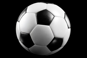 Fototapeta premium High resolution photo of a classic soccer ball on a transparent background showcasing detailed stitching and panel design for sports enthusiasts and designers