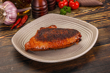 Roasted duck breast in cherry
