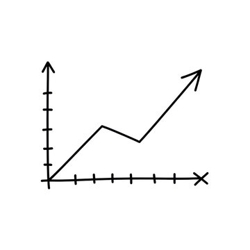 Line graph with upward trend and transparent background for data visualization