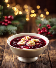 Christmas Beet Soup with Dumplings &ndash; AI Generative