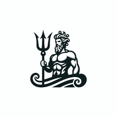 Poseidon God of the Sea Logo